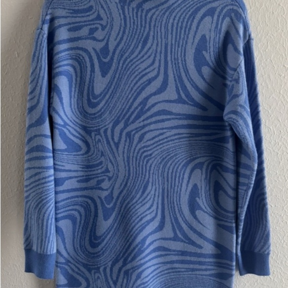 GB Girls Blue Patterned Crewneck Dress